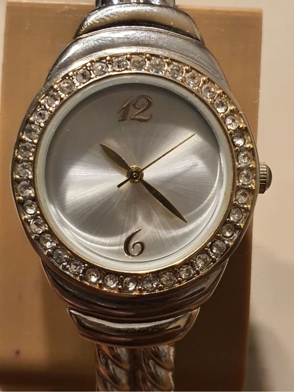 🦋10/$20🦋 Silver/Goldtone Rhinestone Women's Cuff Watch